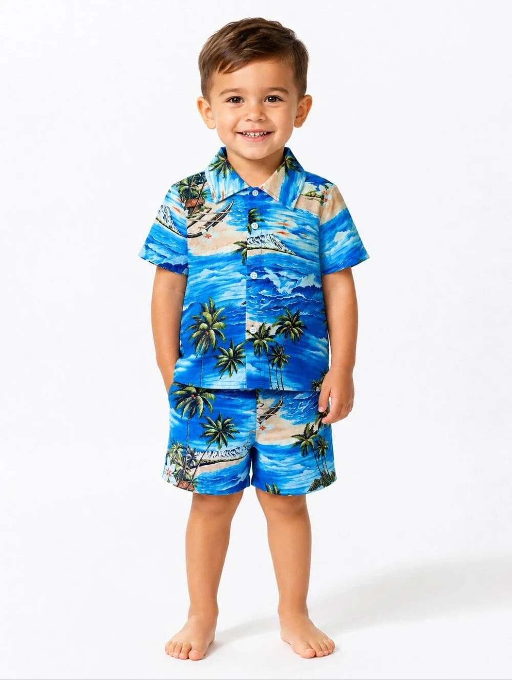 SHEIN BOYS SET OF 2 TROPICAL HAWAIIAN OUTFITS SZ 4T